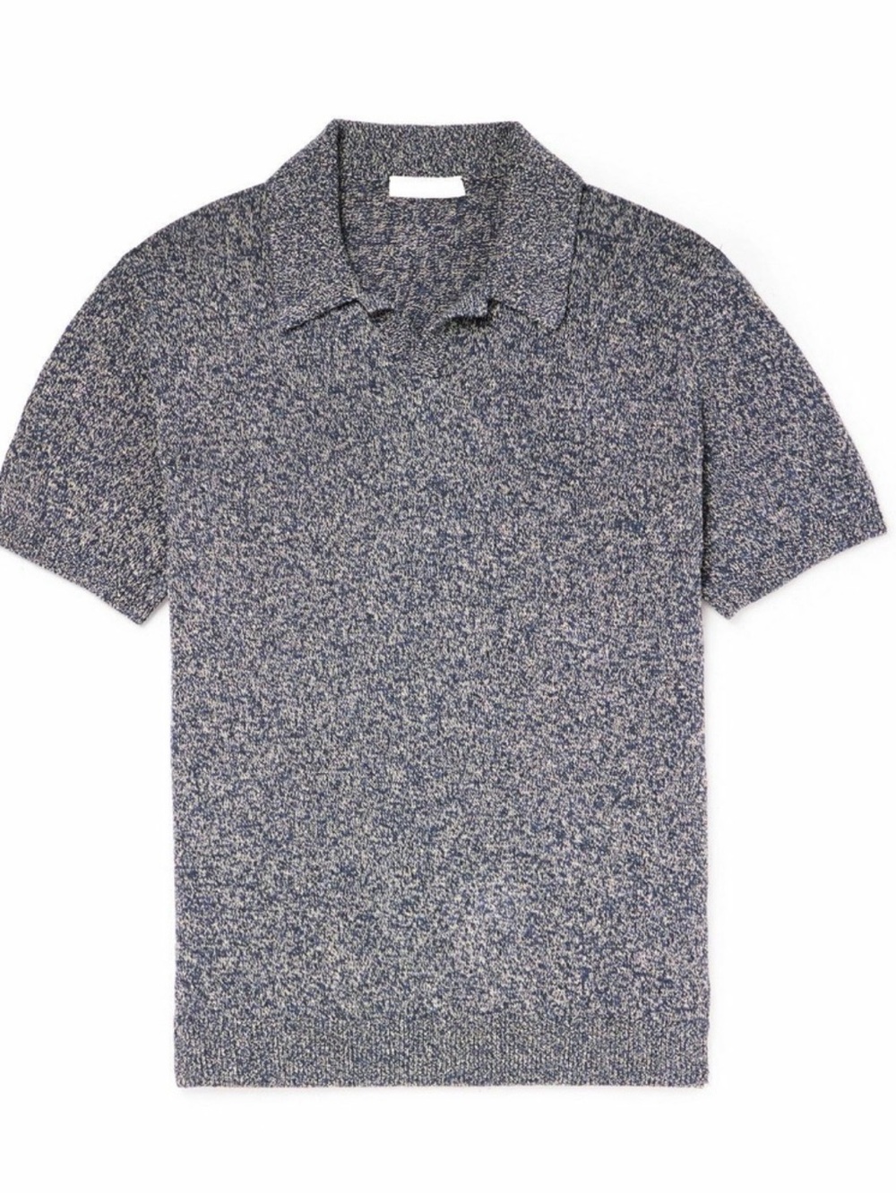 Mr P. Blue Mélange Knitted Polo Shirt